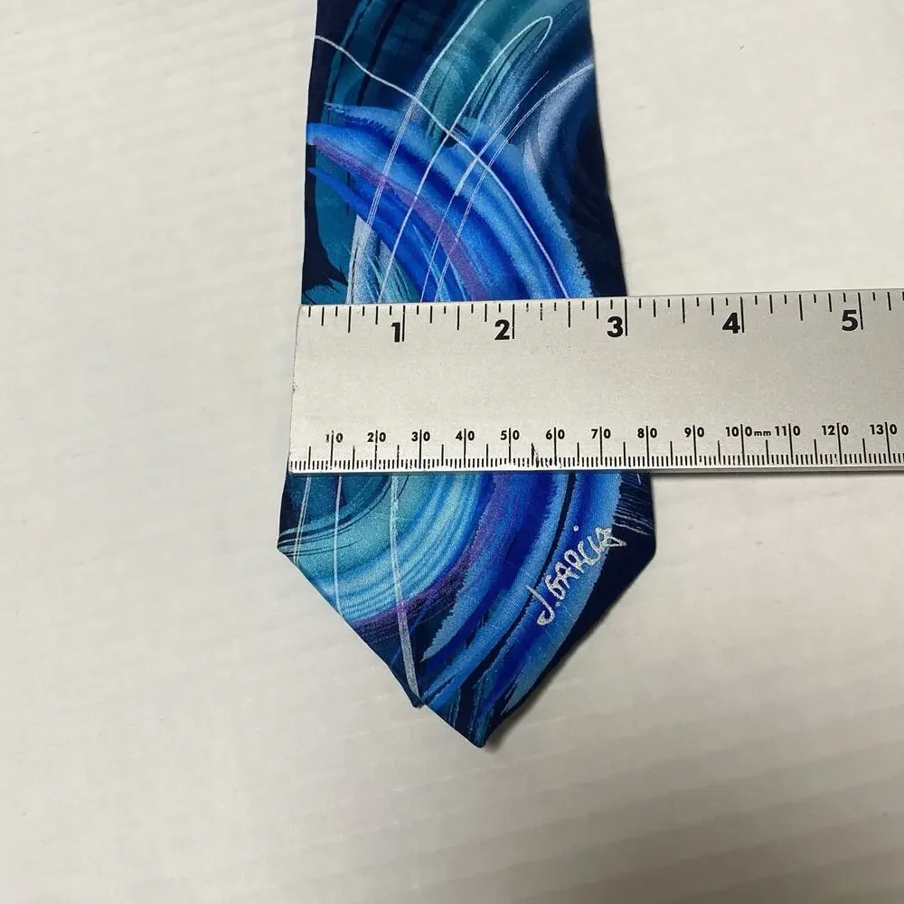 J Garcia Snake in Juggling Show Collectors Edition‎ Blue Neck Tie Abstract Artsy